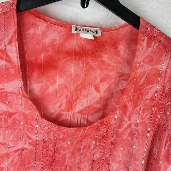 Agenda Orange Tie-dye Sparkly Top - Picture 4 of 8